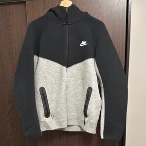 Nike Black and Gray Zip-Up Hoodie